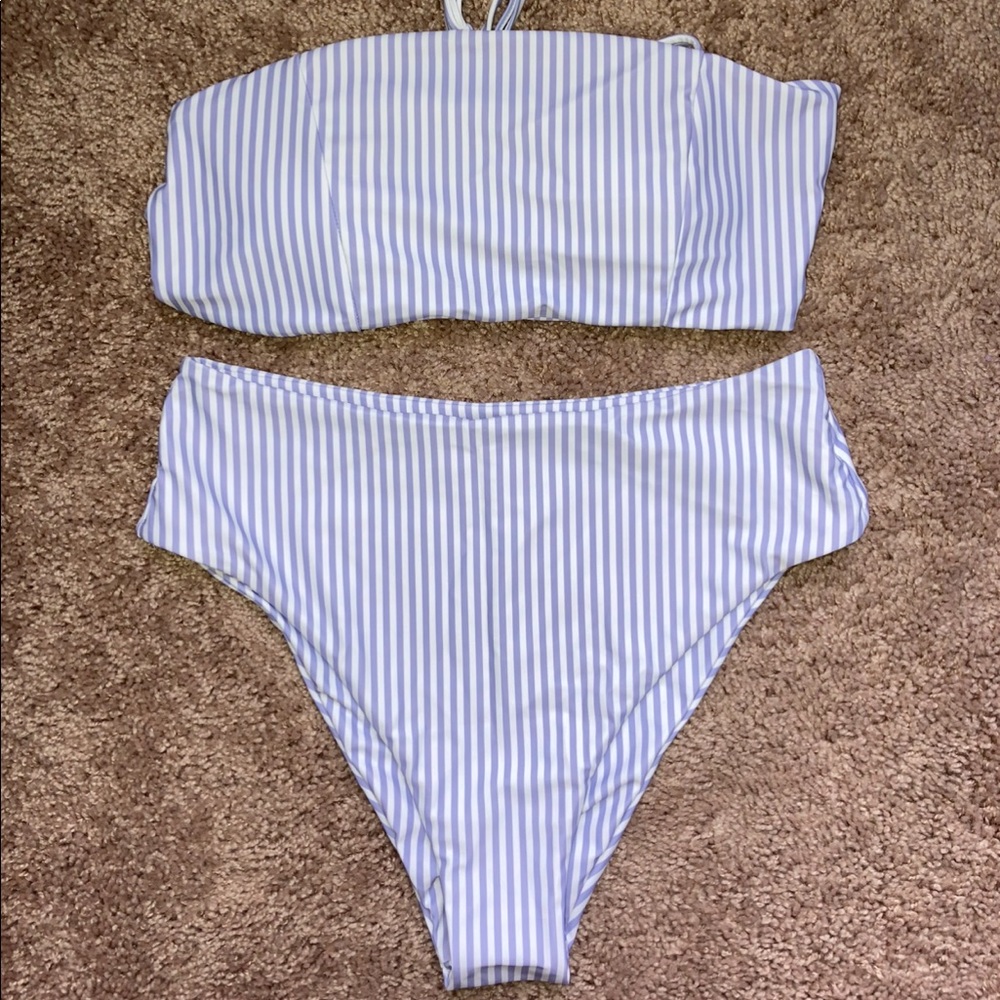 Never Worn Blue and White Striped Bikini